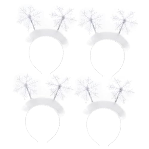 Ipetboom 4stücke Teiliges Weihnachts-haarband Schönen Schneeflocken Haarreifen Für Partys Und Festliche Anlässe Weihnachtsdeko Für Mädchen Und von Ipetboom