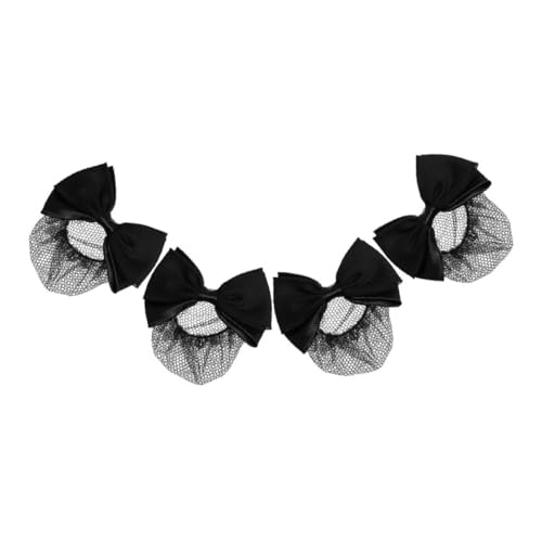 Ipetboom 4stücke Teiliger Haarnetz-haarknotenhalter Aus Netz Mit Schleifenclip Weicher Haarknotenabdeckung Für Frauen Für Party Und Hochzeitsanlässe von Ipetboom