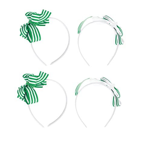 Ipetboom Haarschmuck Für Kinder Kostümzubehör Für St Patrick's Day 4 Stück St. Patricks Day Weihnachtsdeko Weiße Streifen Polyester Kind Dekorationen Festliche Haarreifen Cosplay-Kostüme von Ipetboom