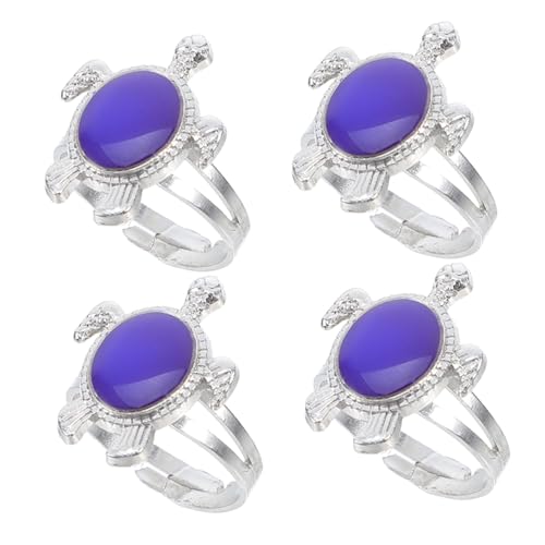 Ipetboom 4 Stück Stimmungsringe Damen Unisex Farbwechsel Ring Temperatur Farbänderung Lustiger Schildkrötenring Modeschmuck Emotion Ring von Ipetboom