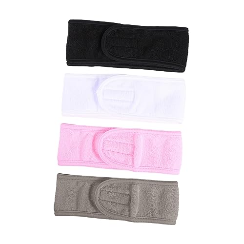 4 Stück Stirnband cosmetic Haarbänder tennisbällen kopfhoerer running weiße Frauen Make-up Haarband Make-up-Haarband make-up bade haarband Sport Schal Mädchen Stoff von Ipetboom