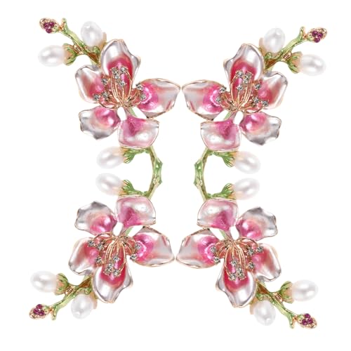 Ipetboom 4 Stück Strass Perlen Blumenbrosche – Legierungs Blumenbrosche Dekorative Kragen Reversnadel Vintage Kleid Anzug Kostümschmuck Zubehör von Ipetboom