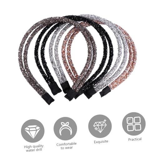 Ipetboom 4 Stück Voller Diamant Strass Dünnes Stirnband Stirnband Haarschmuck Strass-stirnband Lila Perücken Für Frauen Brautkopfschmuck Für Die Hochzeit Tiara Persönlichkeit Damen Acryl von Ipetboom