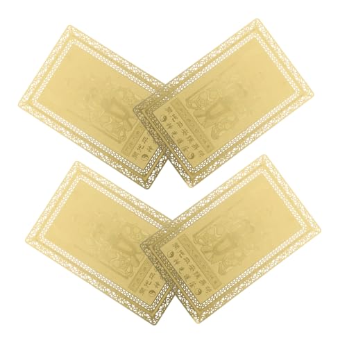 Ipetboom 4 Stück Tai Sui Amulett Kupfer Karte Schutzanhänger Jahr des Pferdes Feng Shui Glücksbringer Schlüsselanhänger mit Reichtumssymbolen für Wohlstand und Schutz von Ipetboom