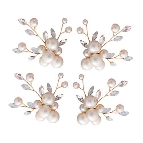 Ipetboom 4 Stück Teiliges Abnehmbare Schuhclips mit Perlen und Floralen Strassverzierungen Verstellbare Schuhdekoration für Damen Hochzeitspumps Spitze und Flache Schuhe Modische von Ipetboom