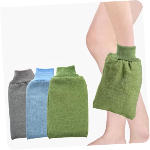 Ipetboom 4 Stück Teiliges Badetuch Baumwolle und Polyester Sanfte Duschhandschuhe mit Handgelenkverschluss Entfernt Abgestorbene Haut Fördert Schaumbildung Komfortabel und Zufällige Farbe von Ipetboom