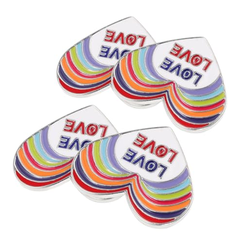 Ipetboom 4 Stück Teiliges Broschen Regenbogen Herz Stil Pins Handgefertigt Langlebig Vielseitig für Jacken Kleidung Rucksäcke Lgbt Geschenk von Ipetboom