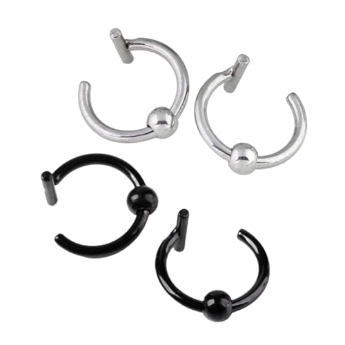 Ipetboom 4 Stück Teiliges C Förmiger Nasenring aus Hautfreundlich Glatte Oberfläche Schwarz und Silberfarben Komfortabel für Damen und Herren Modisches Nasenpiercing Schmuck Ipetboom 4 Stück Teiliges C Förmiger Nasenring aus Hautfreundlich Glatte Oberfläche Schwarz und Silberfarben Komfortabel für Damen und Herren Modisches Nasenpiercing Schmuck von Ipetboom