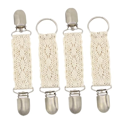Ipetboom 4 Stück Teiliges Cardigan Clips mit Spitzenbesatz Vielseitige Strickjacken Schalhalter für Damen Tragbare Dekorative Verschlussclips für Reisen und Vielseitige Kleidung von Ipetboom