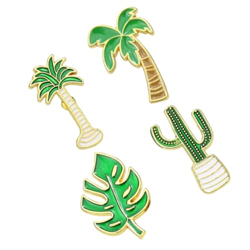 Ipetboom 4 Stück Teiliges Cartoon Baumblatt Anstecknadeln aus Legierung Modisch Leicht Langlebig für Kleidung Taschen und Mäntel Damen Accessoire von Ipetboom