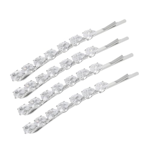 Ipetboom 4 Stück Teiliges Funkelnde Strass Haarspangen aus Metall Leichte Langlebige Haarklammern für Damen Elegant für Partys Hochzeiten Alltag Geschenkidee Silberfarben von Ipetboom
