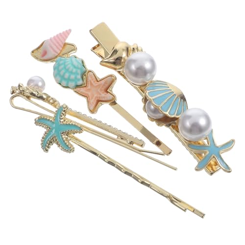 Ipetboom 4 Stück Teiliges Haarschmuck mit Muschel Haarspangen für Damen Dekorative Haarklammern aus Metall für Verschiedene Frisuren und Anlässe Wie Partys und Hochzeiten von Ipetboom