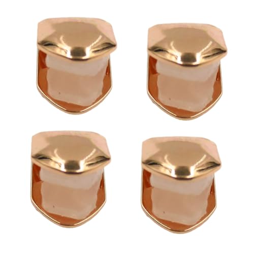Ipetboom 4 Stück Teiliges Hip Hop Single Grill Caps aus Umweltfreundlichem Kupfer Echt Vergoldet in Roségold Stylisches Rapper Schmuckzubehör für Erwachsene und Partys von Ipetboom