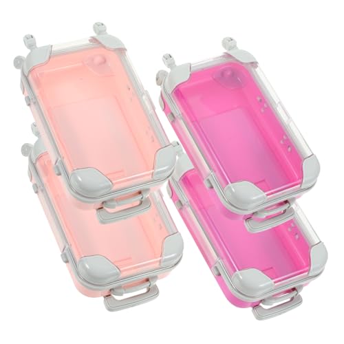 Ipetboom 4 Stück Teiliges Mini Makeup Reise Wimpernbox aus Hartschale Kompakter Kosmetikkoffer mit Robustem Schutz für Frauen Unterwegs Praktischer Make Up Organizer für Pinsel und von Ipetboom