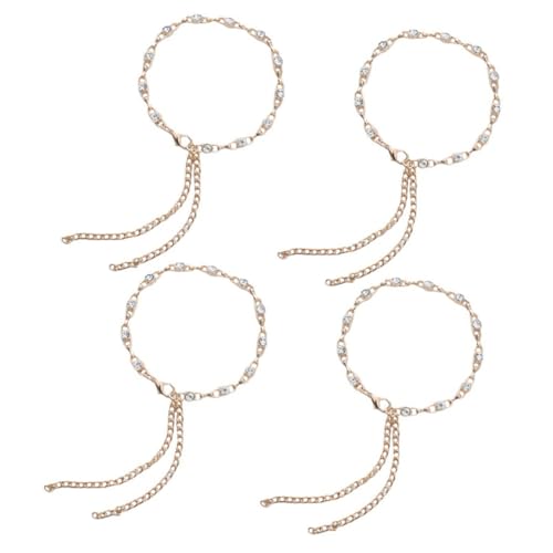 Ipetboom 4 Stück Teiliges Rhinestone Schuhkette Stilvolle Knöchelketten für High Heels Antirutsch Langlebiges Design für Damen Besondere Anlässe von Ipetboom