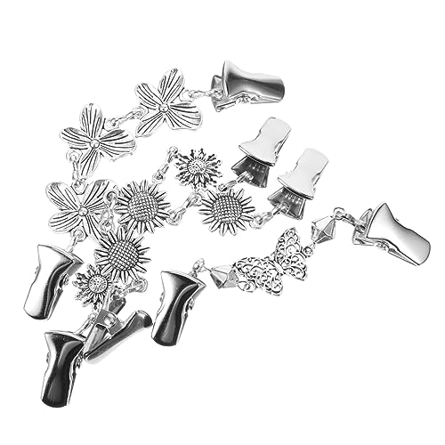 Ipetboom 4 Stück Teiliges Strickjacken Clips mit Blumen und Schmetterlingsdesign Dekorative Pullover Clips zur Sicheren Befestigung von Cardigans und Tüchern Broschen für Frauen bei Alltag von Ipetboom