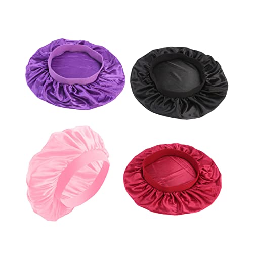 Ipetboom Haarduschhaube 4 Stück Turbinen für Damen hair bonnet Seidenhaar Bandanas für Frauen Hut für haarschutz hair treatment Chemotherapie-Kappe Nachtmütze schlafen Stirnband Fräulein von Ipetboom