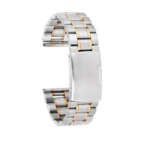 Ipetboom 4 Stück Uhrarmband Herren Gerades Ende Glieder Faltschließe mit Druckknopf Strapazierfähig Ersatz für Smartwatch und Klassische Uhren von Ipetboom