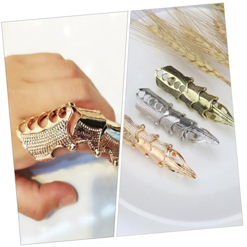 Ipetboom 4 Stück Verstellbare Metall Knöchelringe in Gold und Antikbronze Biegsame Dekorative Fingerringe für Damen Stilvolle Schmuckaccessoires für Halloween und Besondere Anlässe von Ipetboom
