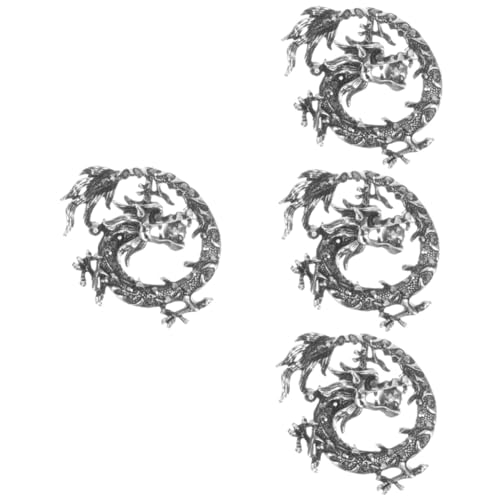 Ipetboom 4 Stück Vintage Drachenbrosche für Männer Exklusiver Anstecker für Anzüge Hüte Robuste Langlebige Kleiderdekoration Perfektes für Besondere Anlässe von Ipetboom