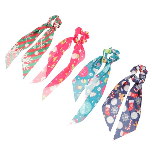 Ipetboom 4stücke Teiliges Weihnachts-haarbänder Mit Elastischen Haargummis Für Damen Festlicher Haarschmuck Verschiedenen Designs Für Weihnachten Partys Und Alltag von Ipetboom