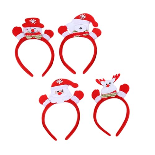 Ipetboom 4stücke Weihnachts-stirnbänder Mit Weihnachtsmann Und Bär Leuchtende Haarreifen Für Weihnachtsfeiern Und Kostümpartys von Ipetboom