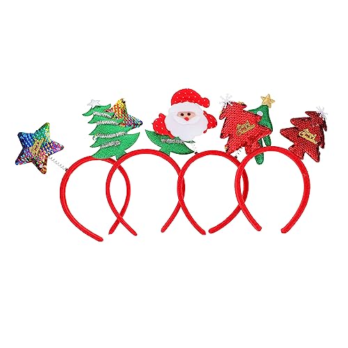 Ipetboom 4stücke Weihnachts-haarreifen Festliche Kopfdekorationen Mit Weihnachtsbaum Sternen Und -designs Für Erwachsene Für Weihnachten Partys Und Kostüme von Ipetboom