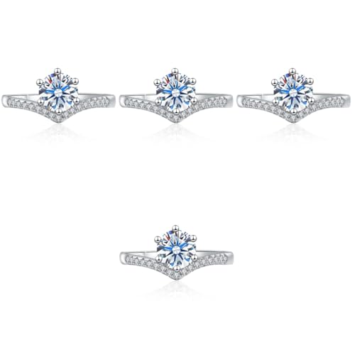 Ipetboom 4 Stück Zircon Ring für Frauen Eleganter Verlobungsring Anniversary Ring Moissanite Stilvolles für Besondere Anlässe für Ehefrau Ipetboom 4 Stück Zircon Ring für Frauen Eleganter Verlobungsring Anniversary Ring Moissanite Stilvolles für Besondere Anlässe für Ehefrau von Ipetboom