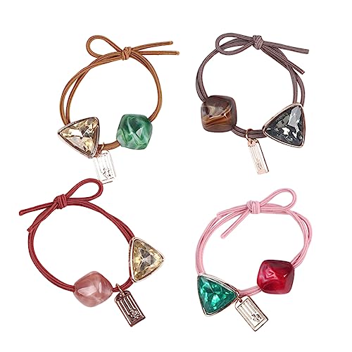 Ipetboom Haare Pferdeschwanz 4 Stück Schmuck Haar Haargummis Perlenstirnbänder Haarbänder Armbänder Bowknot-Haargummi Haargummis für Kinder Karikatur Haarring schmücken Armband Haarseil von Ipetboom