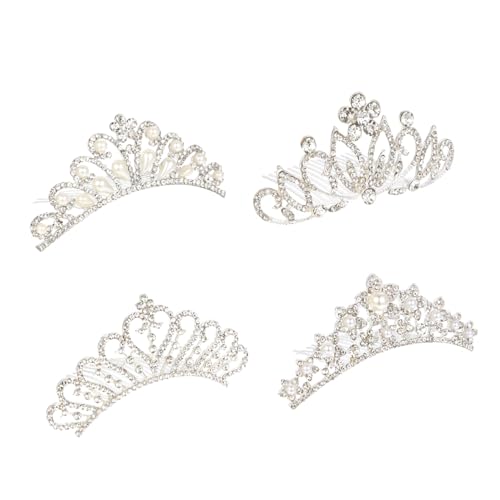Ipetboom 4stücke Rhinestone Perlen Für Mädchen Elegante Krone Mit Kamm Haarschmuck Hochzeiten Partys Und Fotoshootings Haarschmuck Für Besondere Anlässe von Ipetboom