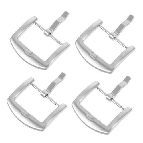 Ipetboom 4 Stücke Teiliges Uhrenbandverschluss Robuste Dornschließe für Herren Ersatzband Schnalle mit Sicherem Verschluss Gebürstetes Silber Passend für Verschiedene Anlässe von Ipetboom