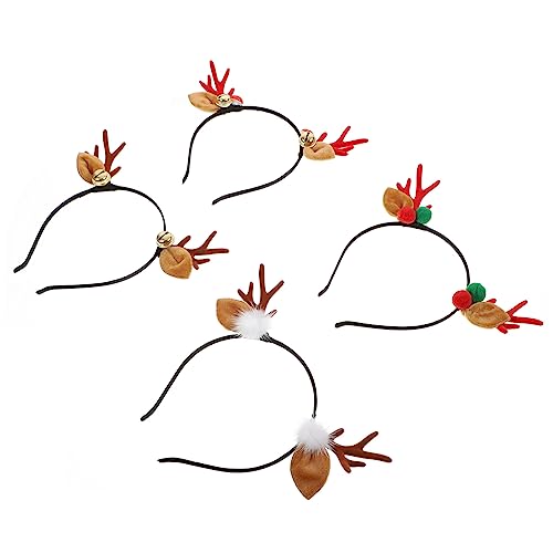 Ipetboom 4stücke Weihnachts-haarreifen Mit Rentierhörnern Für Lustige Party-haaraccessoires Für Cosplay Und Feiern Weich Und Bequem Für Festliche Anlässe Und Fotos von Ipetboom