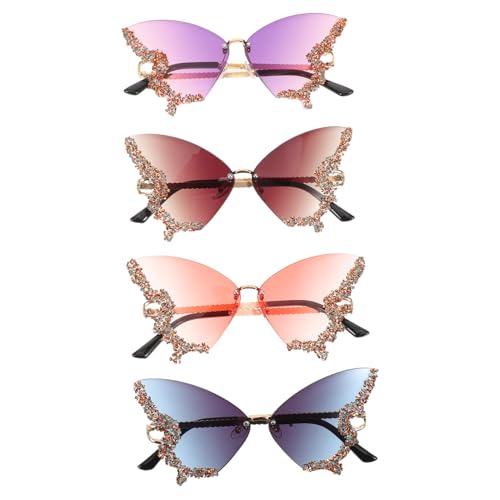 Ipetboom 4 Teilige Sonnenbrille Für Den Urlaub Im Freien UV Schutz Mit Strasssteinen Vintage Stilvolles Design Für Jeden Tag Glitzer Blockierbrille Sommer Strass Aktivitäten Ipetboom 4 Teilige Sonnenbrille Für Den Urlaub Im Freien UV Schutz Mit Strasssteinen Vintage Stilvolles Design Für Jeden Tag Glitzer Blockierbrille Sommer Strass Aktivitäten von Ipetboom