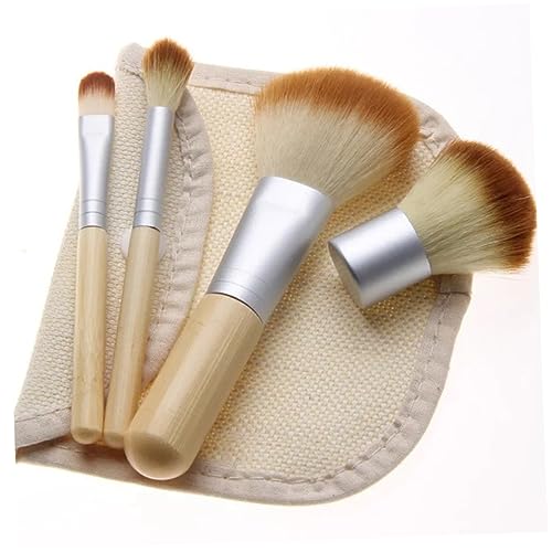 Ipetboom 4stücke Kosmetikpinsel Mit Bambus Griff Und Nylon Borsten Für Foundation Gesicht Puder Lidschatten Make-up Für Frau Damen von Ipetboom