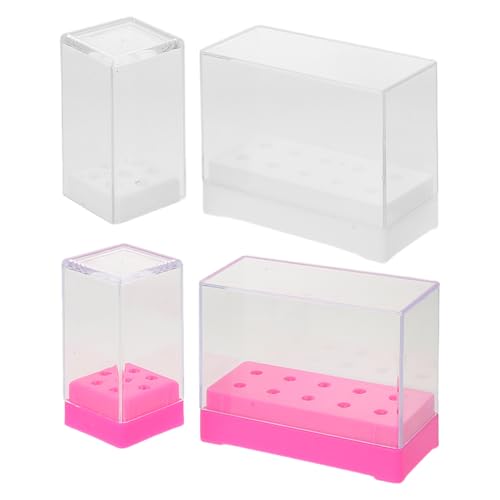 Ipetboom 4 stücke Nagel Bohrer Bits Halter Container Stehen Maniküre Werkzeuge Polieren Köpfe Lagerung Box Leere Nagel Schleifen Organizer Fall von Ipetboom