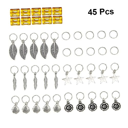 Ipetboom Zubehör 45st Haarspule Aus Aluminium Haarschmuck Ringe Clips Haare Geflochten Ringe Dreadlock-zubehör Haarschmuck Für Dreadlocks Haarschmuck Für Frauen Zöpfe Beiläufig Anhänger von Ipetboom