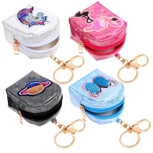 Ipetboom 4stücke Mädchen Münze Tasche Mädchen Geldbörse Schlüsselring Geldbörse Schlüssel Lagerung Tasche Schlüsselkette Münze von Ipetboom