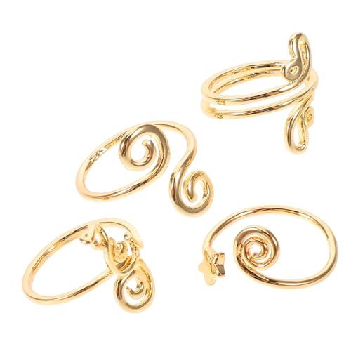 Ipetboom 4stücke Teiliges Zehenring-set Für Damen Verstellbarer Schwanzring Mit Zirkonia Für Sommer Und Strand-fußschmuck in Goldenen Designs von Ipetboom