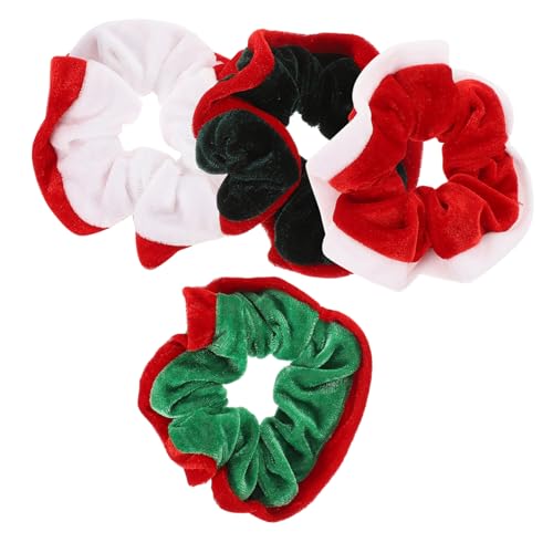 Ipetboom Weihnachts-haargummis-set 4er-pack Weihnachtliche Haargummis Modische Pferdeschwanzhalter Haarbänder für Frauen Festliches Haarseil von Ipetboom