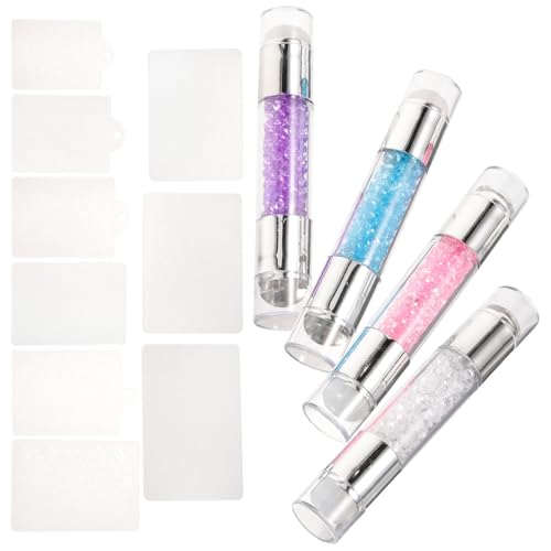Ipetboom 4sätze Nail Art Stampers Doppelendige Stempel Mit Schabern Für Präzise Nageldesigns Teiliges Set Für Kreative Maniküre Für Profis Und -nutzer von Ipetboom