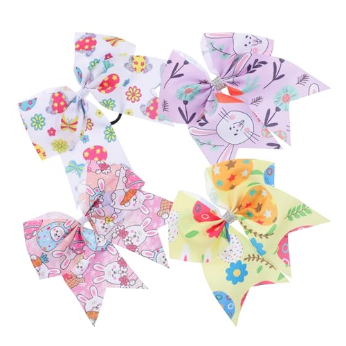 Ipetboom 4stücke Elastische Haargummis Mit Schleifen Für Junge Mädchen Bunte -haaraccessoires Für Mädchen Für Alltag Und Festlichkeiten Leicht Zu Tragen Und Haarfreundlich von Ipetboom