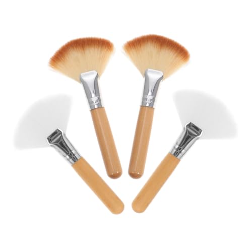 Ipetboom 4stücke Fan Make-up Pinsel Für Puder Highlighter Mit Holzborsten Und Ergonomischem Griffdesign Für Damen-make-uproutine von Ipetboom