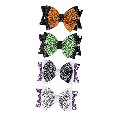 Ipetboom 4stücke Schleifenhaarspangen Halloween Haarnadel Schleifenhaarnadel Haarschmuck Bogen Kopfschmuck Haar Dekore Für Damen Und Junge Mädchen von Ipetboom