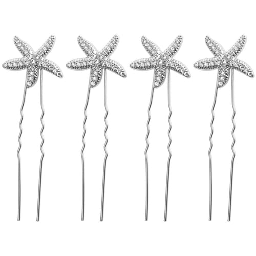 Ipetboom 4stücke Stern-haarspangen Aus Legierung Stern-haarnadeln Für Hochzeitsfrisuren Haarschmuck Für Frauen Zur Hochzeit Haarschmuck Für Bräute Und Brautjungfern von Ipetboom