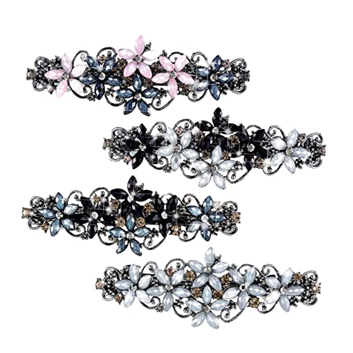 Ipetboom 4stücke Strass-haarschmuck Strass-pferdeschwanzhalter Seitlicher Clip Haarspangen Für Damen Passt Zu Langem Kurzem Oder Glattem Haar von Ipetboom