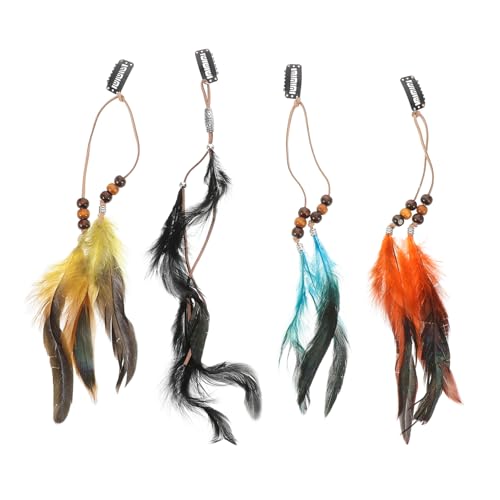 Ipetboom 4stücke Teiliges Boho-haarschmuck-set Mit Quaste Und Handgefertigten Haarspangen Für Frauen Vintage-piraten-haarschmuck Und Cowgirl-ohrringe Für Jeden Anlass von Ipetboom