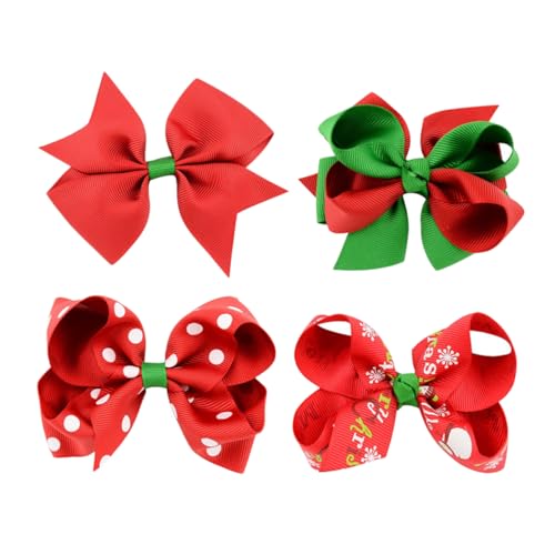 Ipetboom 4stücke Weihnachts Haarschmuck Mit Schleifen Bunte Haarklammern Als Festliche Partydekoration Für Mädchen Und Frauen Für Weihnachten Und Festliche Anlässe von Ipetboom