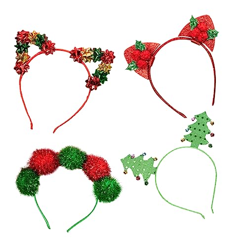 Ipetboom 4stücke Weihnachts-haarband Mit Katzenohren Und Weihnachtsbaum-design Dekorative Haarschmuck Für Weihnachtsfeiern Und Fotoshootings von Ipetboom