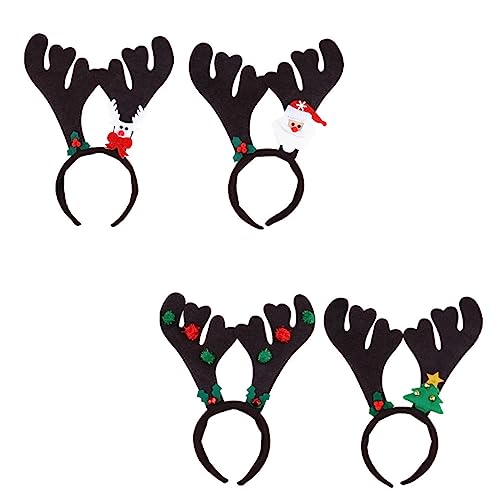 Ipetboom 4stücke Weihnachts-haarreifen Mit Rentiergeweih-design Lustige Cartoon-haarreifen Für Erwachsene Für Weihnachtsfeiern Zufällige Farben Und von Ipetboom