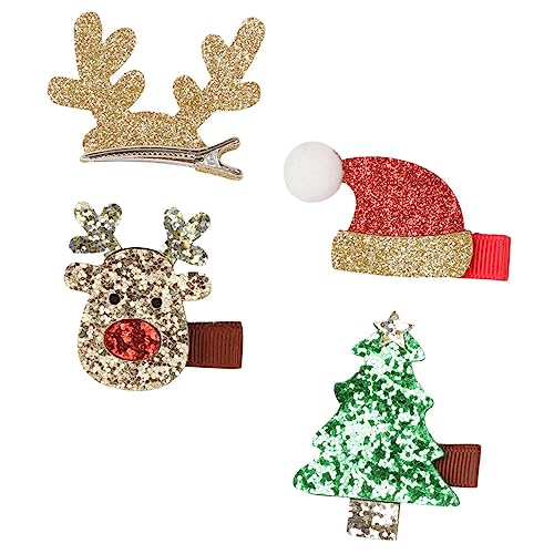 Ipetboom 4stücke Weihnachts-haarspangen Für Mädchen Lustige Und Leichte Haarschmuck-accessoires Im Gemischten Design Für Festliche Anlässe Und Partys von Ipetboom